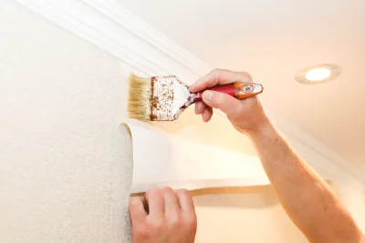 Pose de papier peint à Picherande — revêtements muraux et toiles de verre